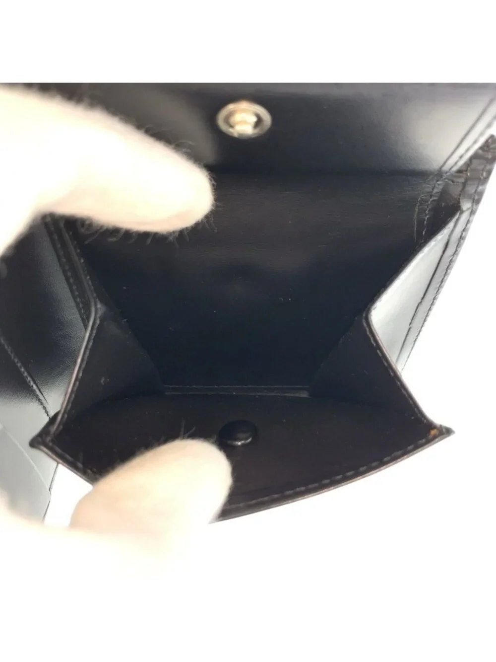 Cartier Pasha Black Silver Leather Compact Wallet